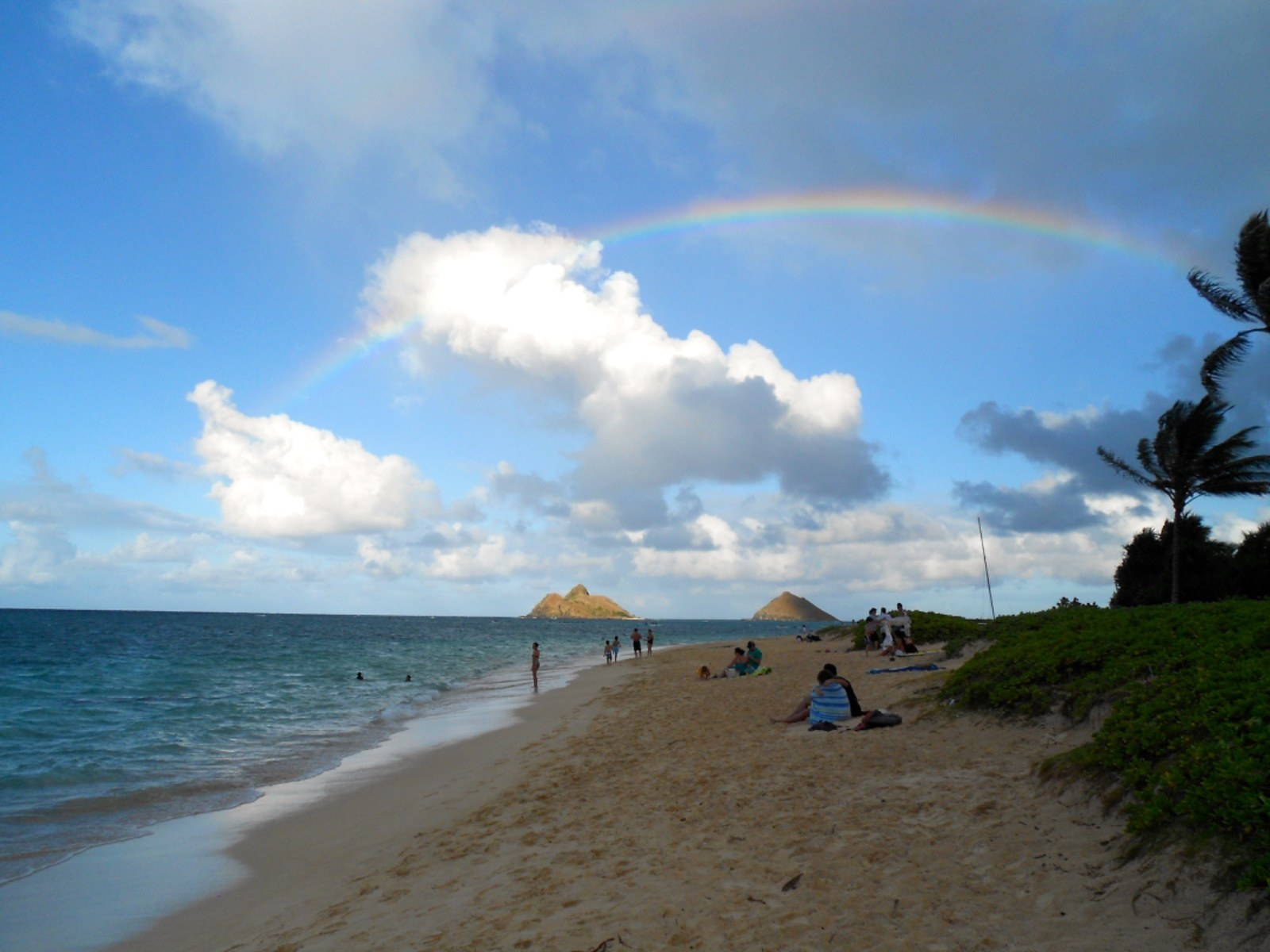 Le isole Mokulua viste dalla spiaggia